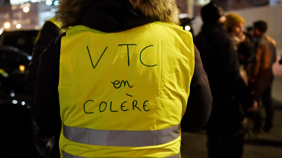 Manifestation des chauffeurs de VTC contre la mairie de Paris